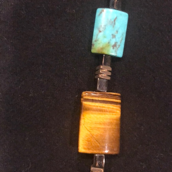 Tigers eye and turquoise necklace/ earrings - Picture 4 of 4